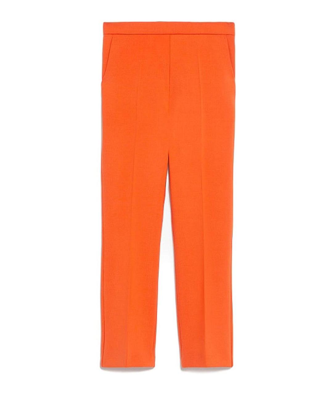 MAX MARA Оранжевые шерстяные брюки узкие, фото 1