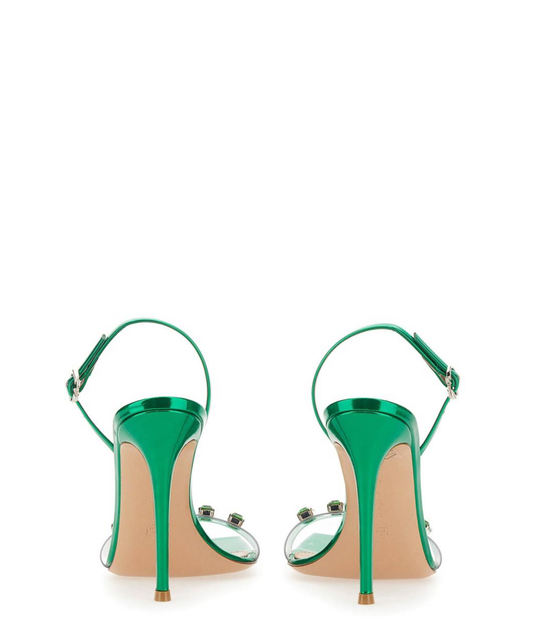 GIANVITO ROSSI Зеленые кожаные босоножки, фото 3