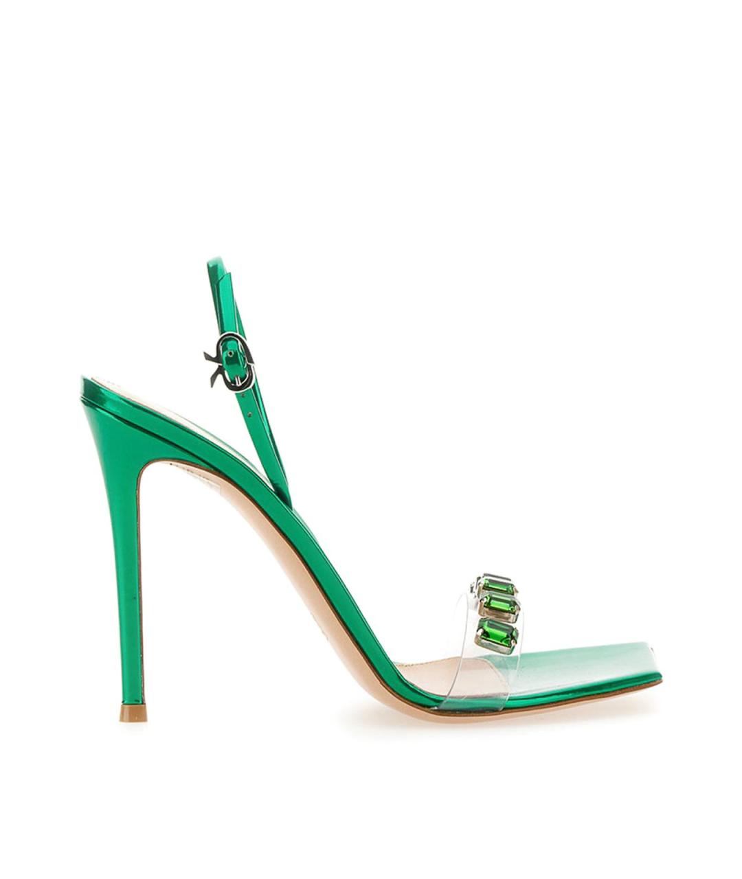 GIANVITO ROSSI Зеленые кожаные босоножки, фото 1