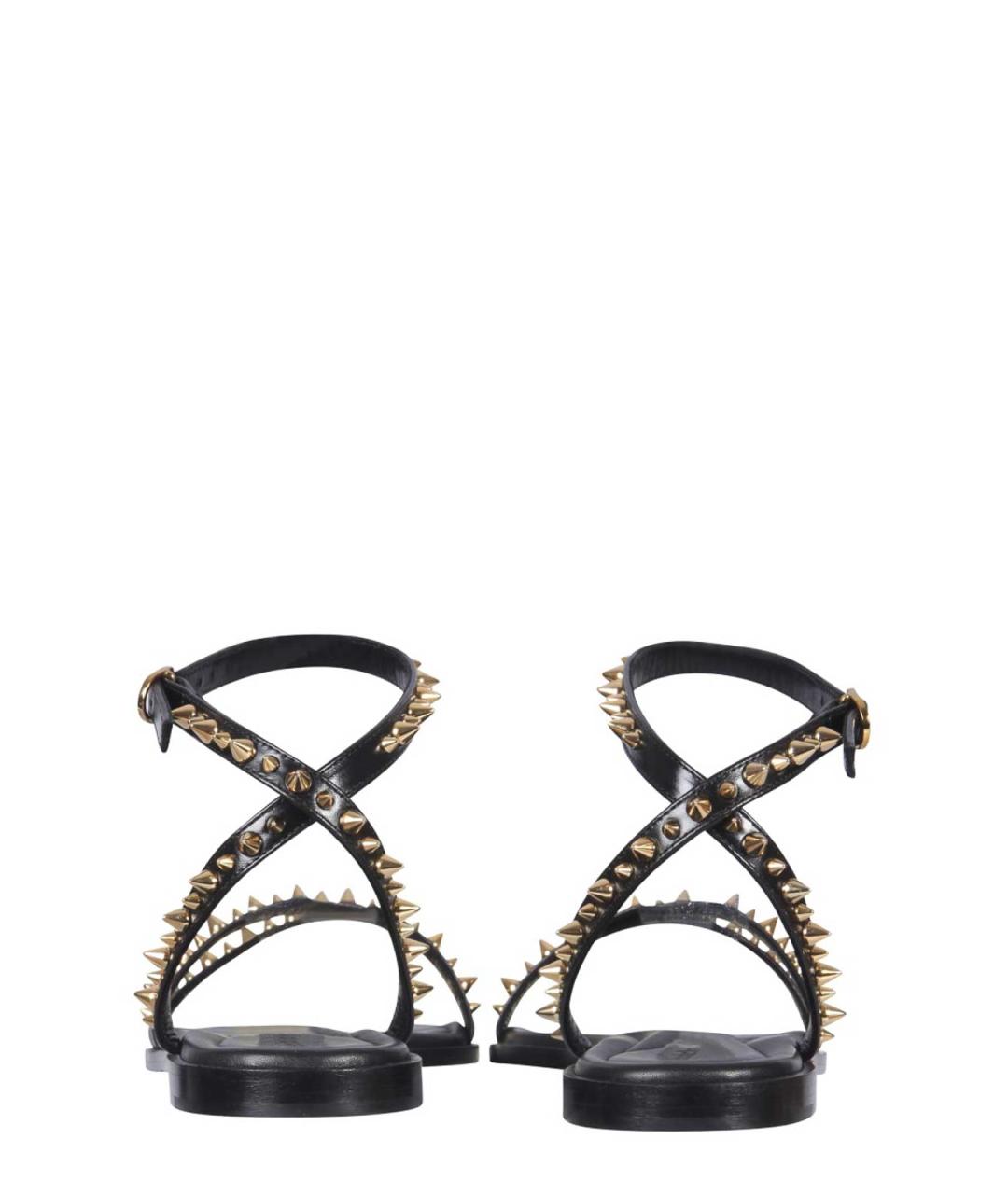 ALEXANDER MCQUEEN Черные кожаные сандалии, фото 3