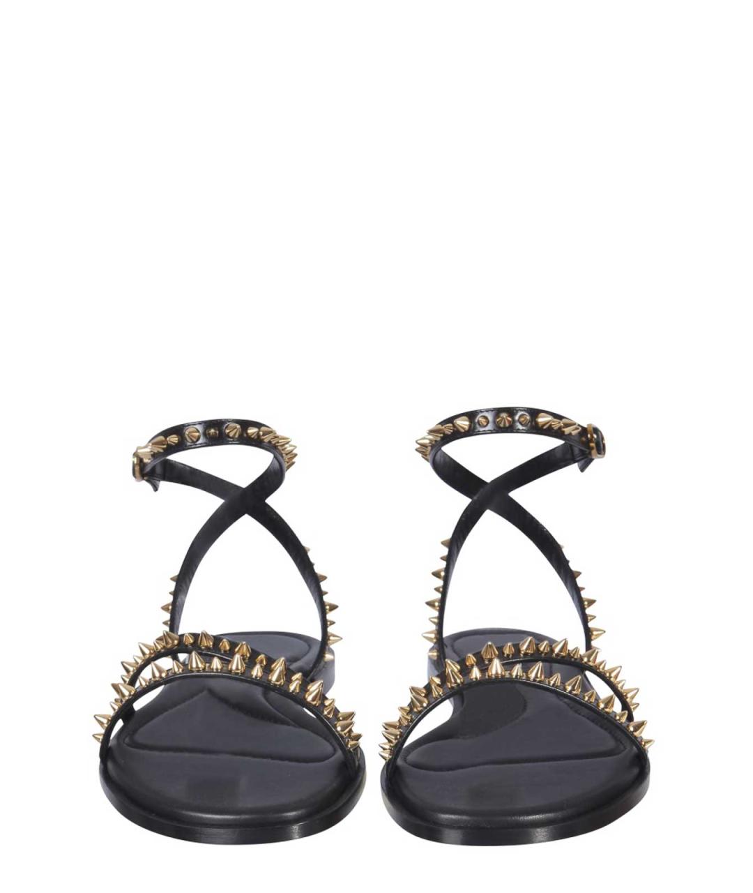ALEXANDER MCQUEEN Черные кожаные сандалии, фото 2
