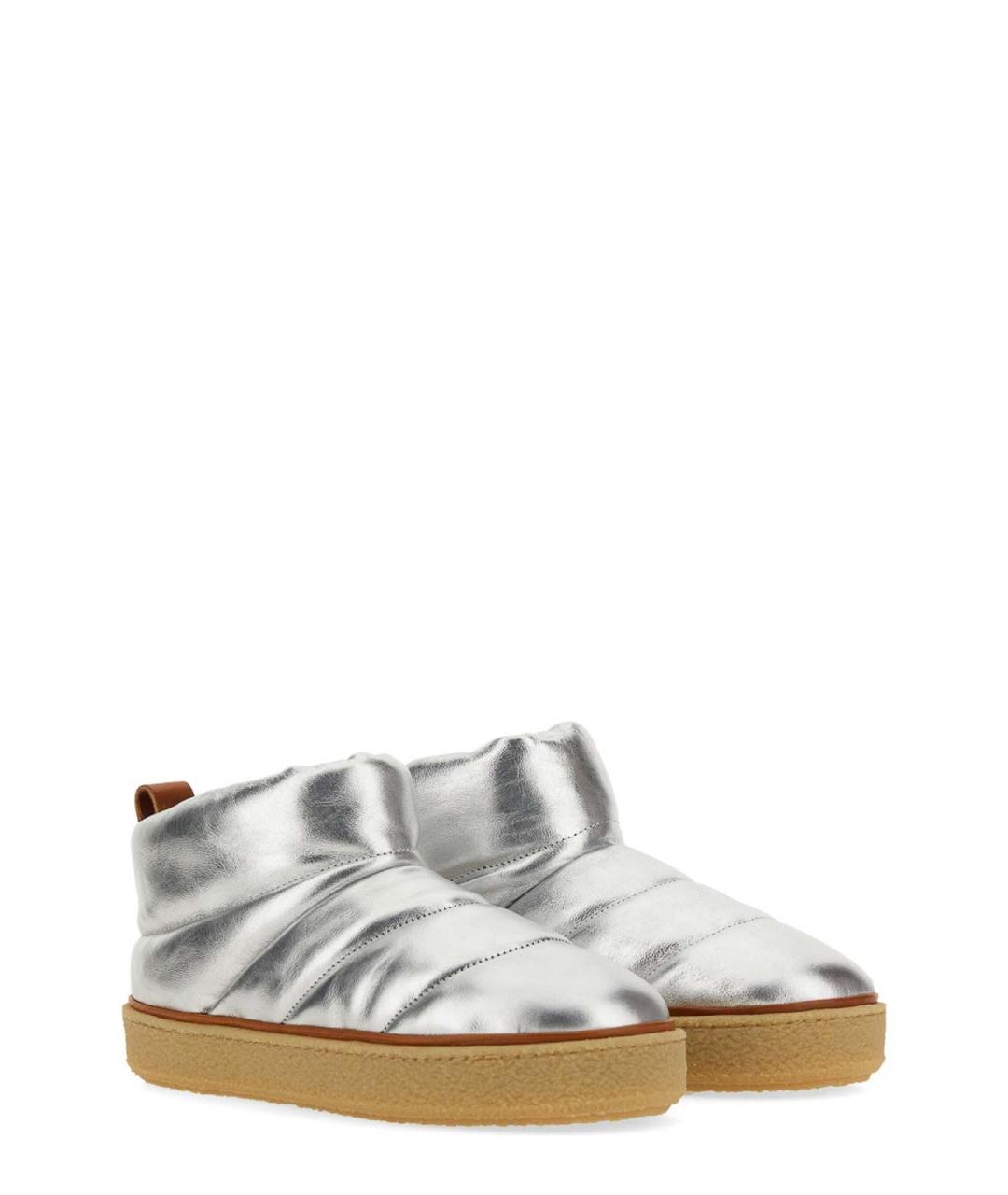 ISABEL MARANT Серебряные кожаные сапоги, фото 2