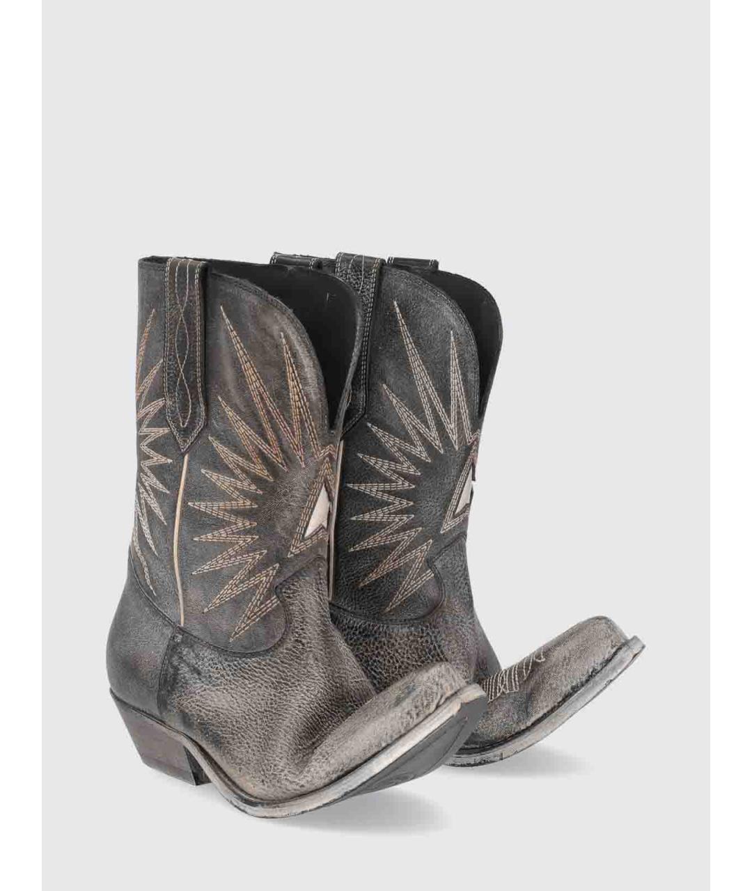 GOLDEN GOOSE DELUXE BRAND Черные кожаные сапоги, фото 2