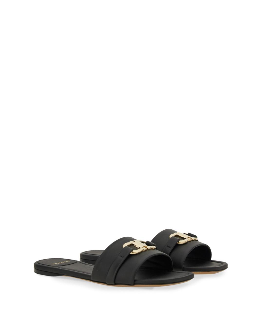 FERRAGAMO Черные кожаные сандалии, фото 3