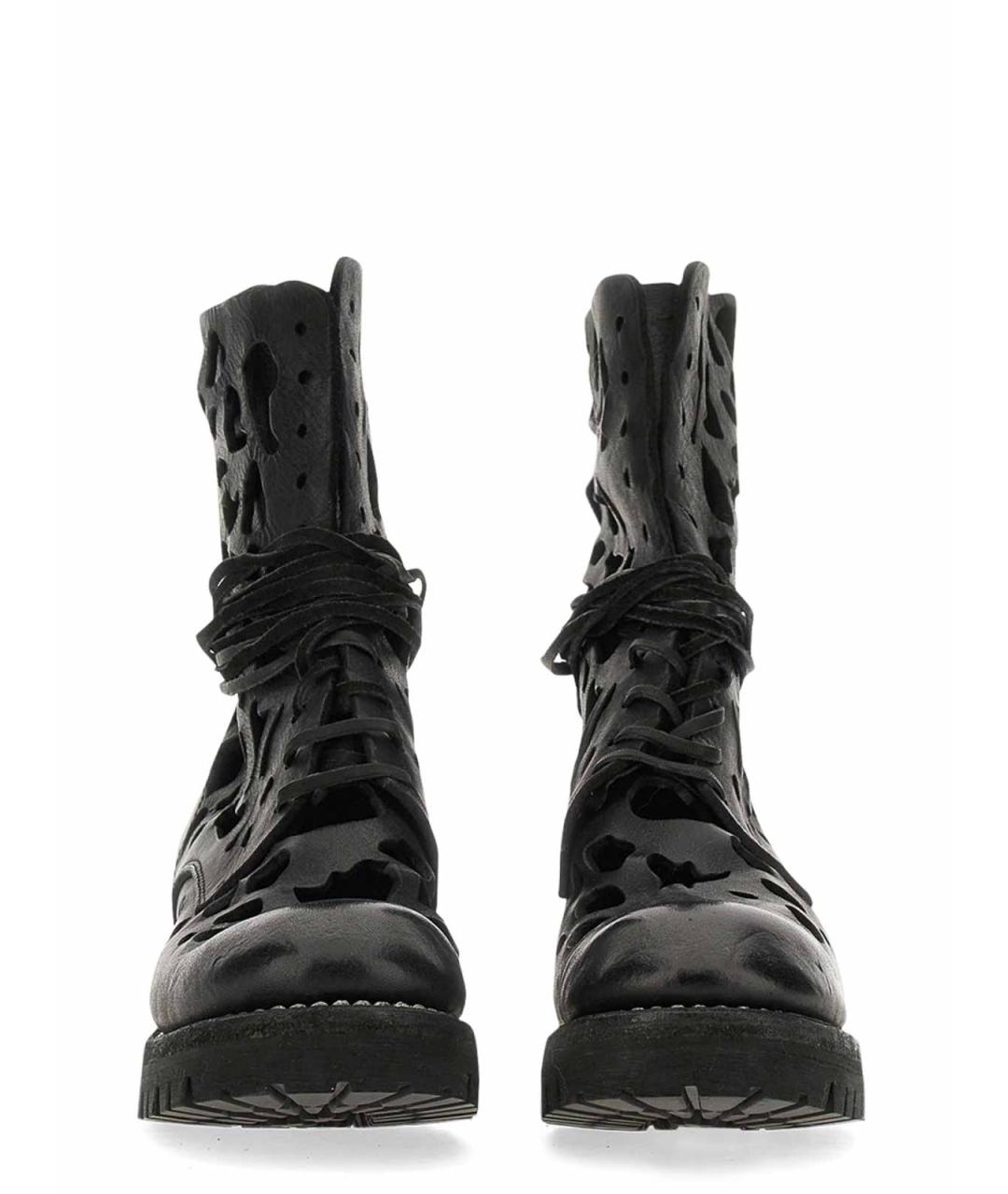 GUIDI Черные кожаные сапоги, фото 2