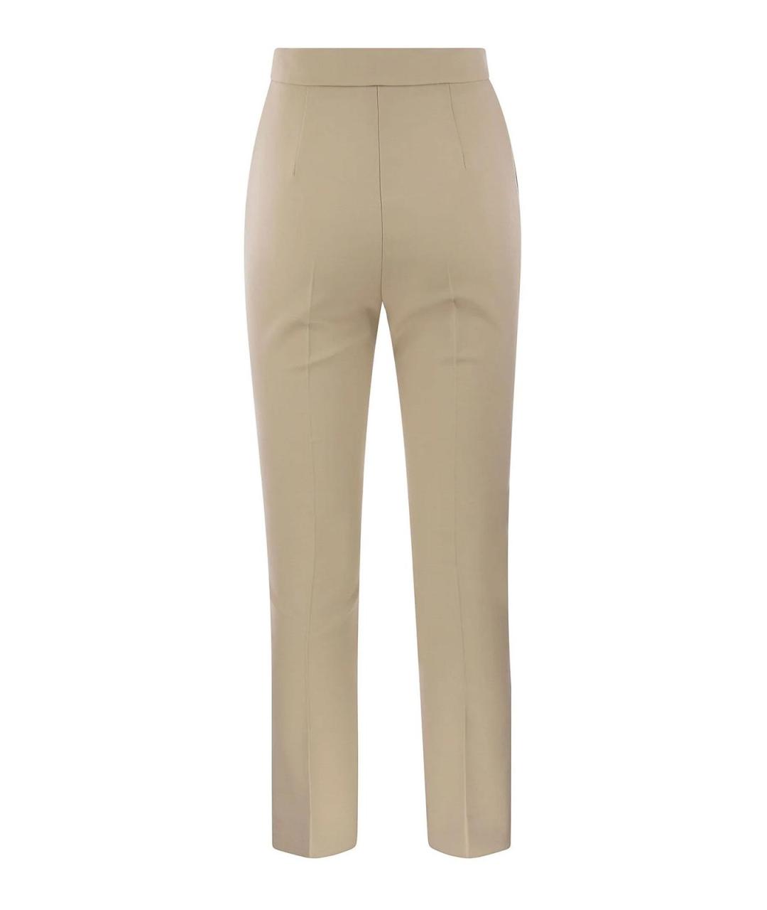 MAX MARA Бежевые шерстяные брюки широкие, фото 2