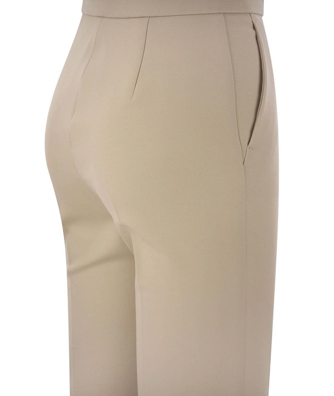 MAX MARA Бежевые шерстяные брюки широкие, фото 4