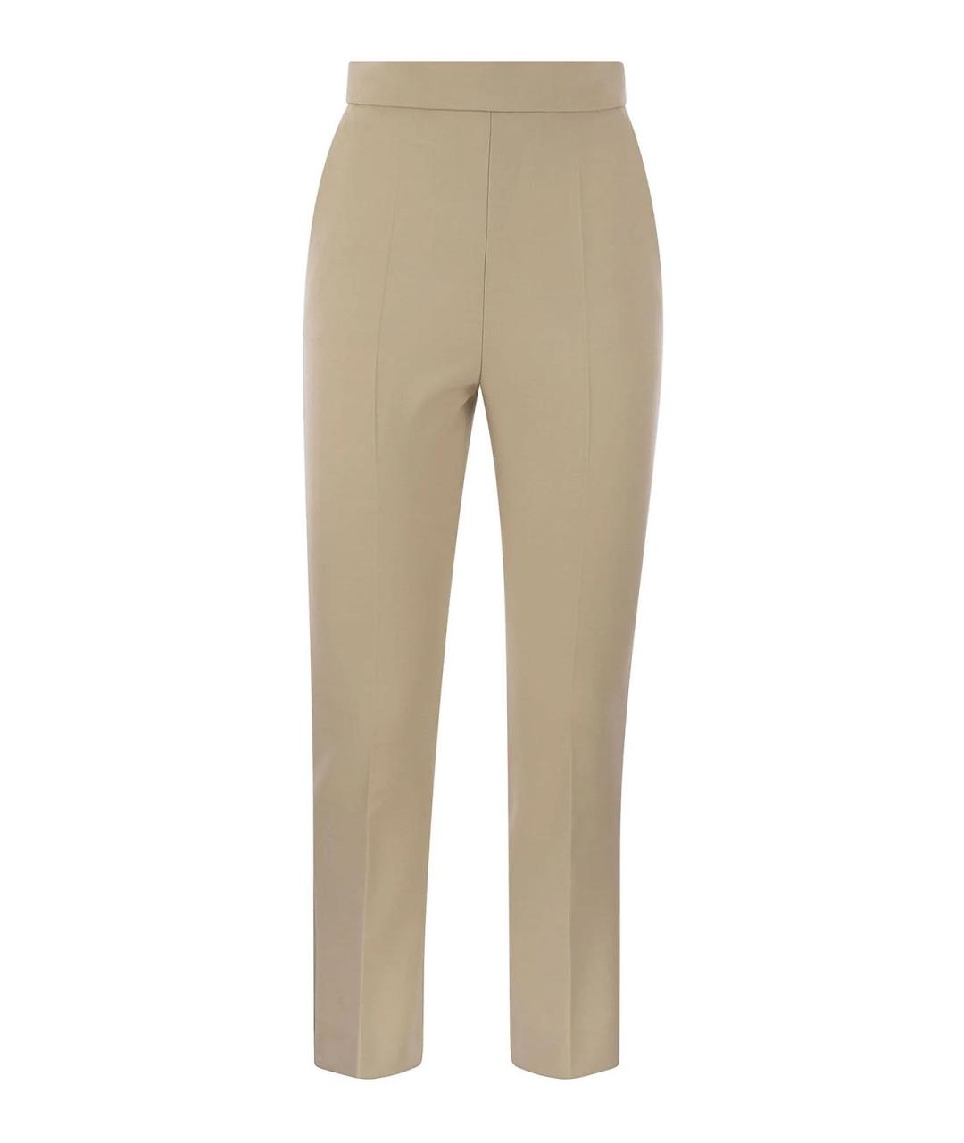 MAX MARA Бежевые шерстяные брюки широкие, фото 1