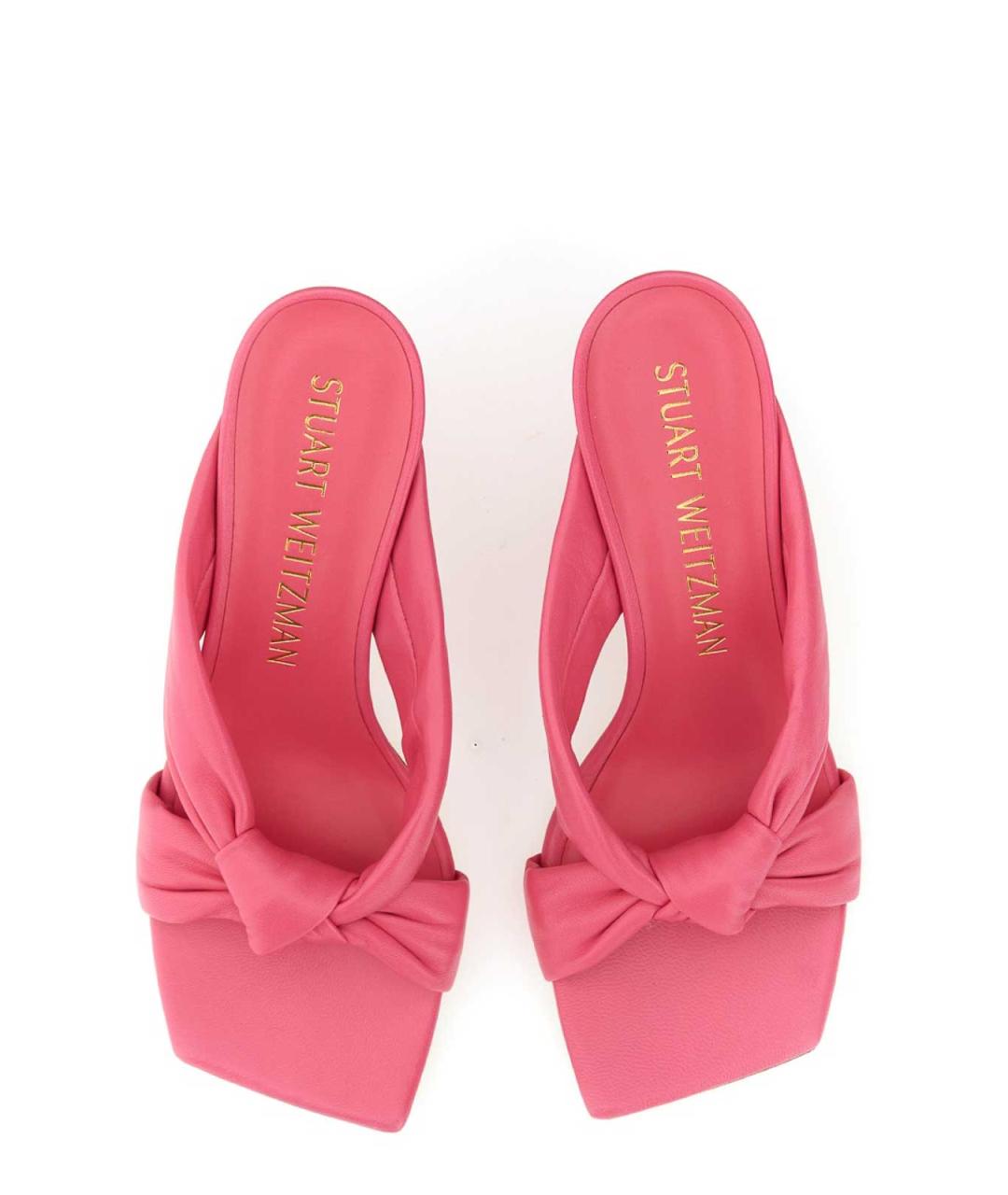 STUART WEITZMAN Фуксия кожаные сандалии, фото 4