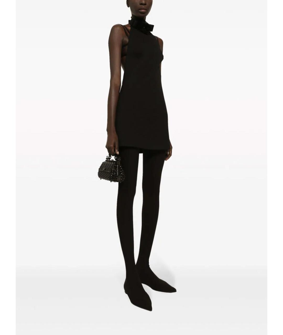 DOLCE&GABBANA Черное шерстяное коктейльное платье, фото 4