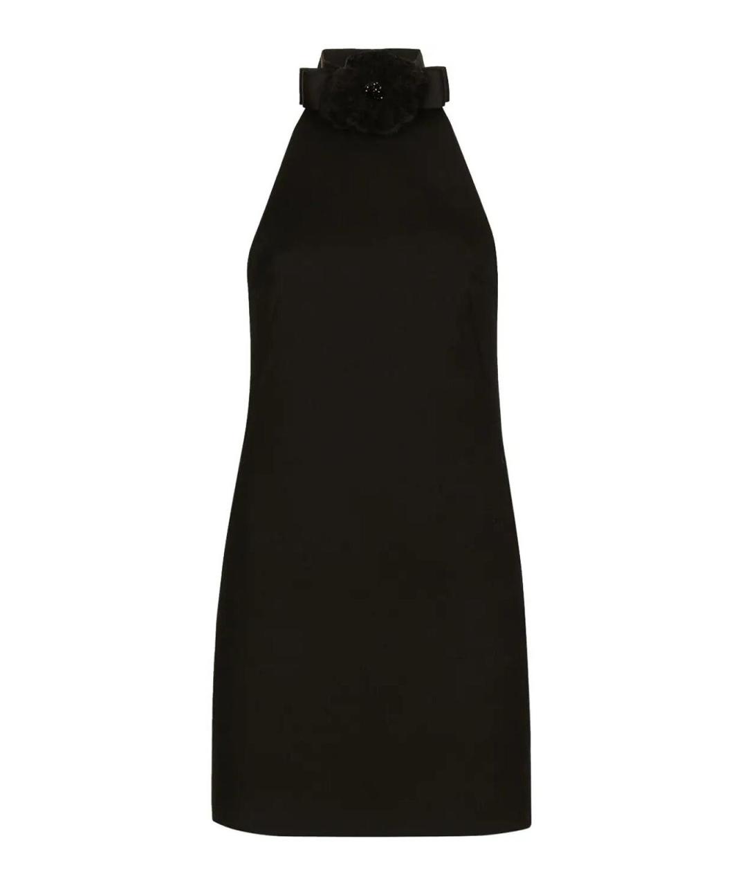DOLCE&GABBANA Черное шерстяное коктейльное платье, фото 1