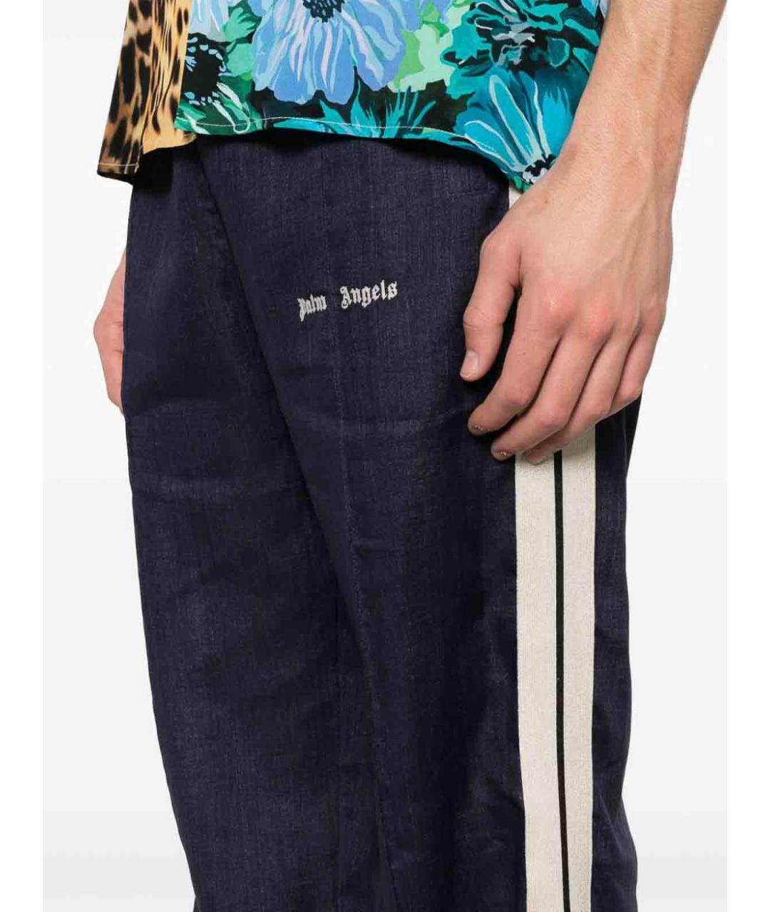 PALM ANGELS Синие хлопковые повседневные брюки, фото 5