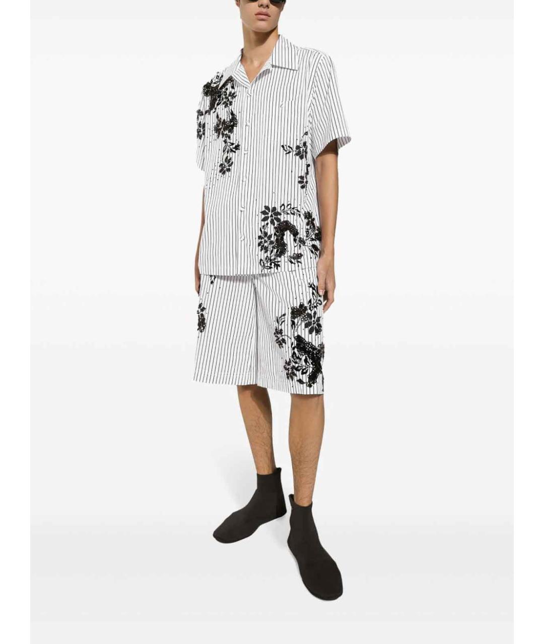 DOLCE&GABBANA Белая хлопковая кэжуал рубашка, фото 5