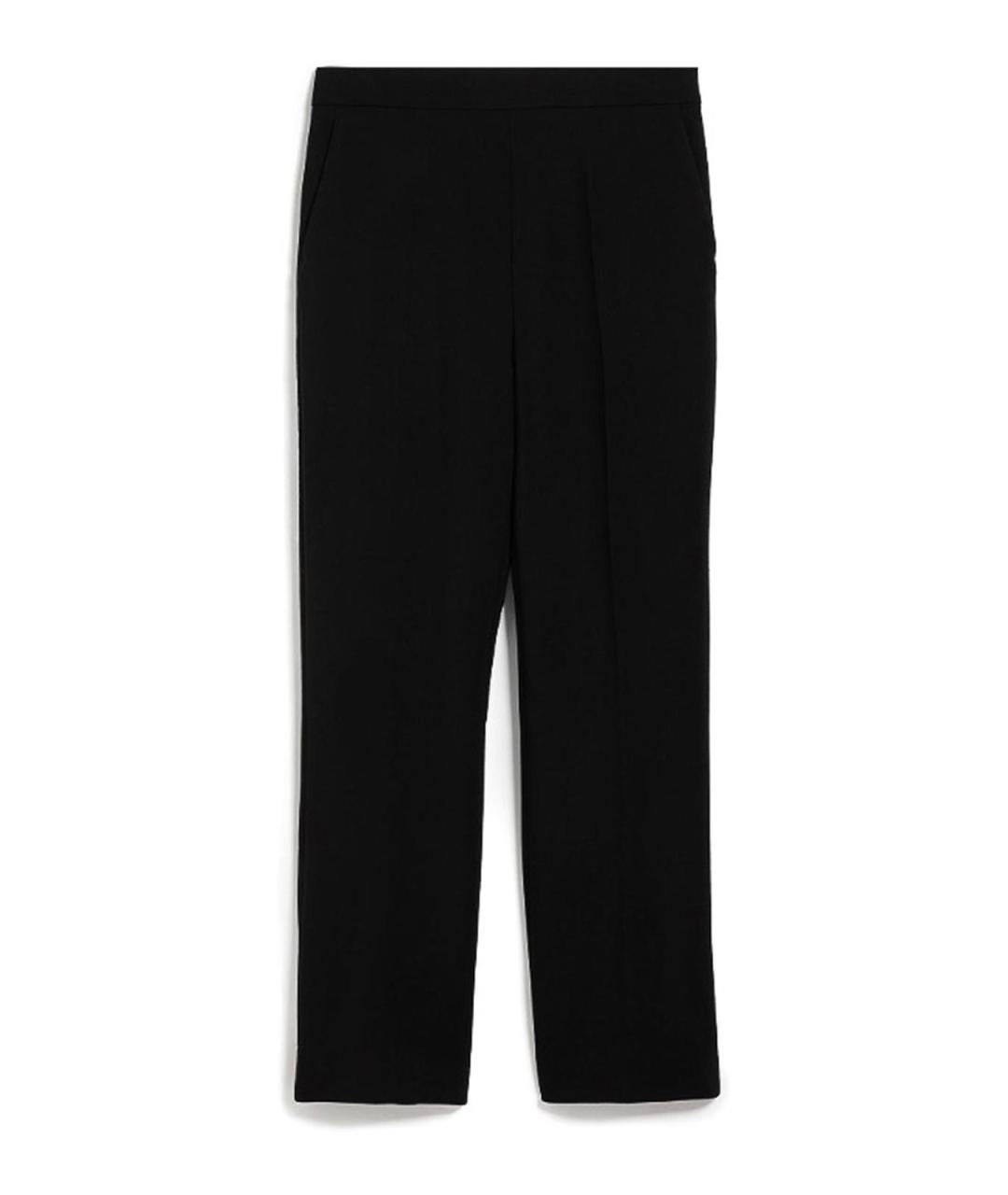MAX MARA Черные шерстяные прямые брюки, фото 1