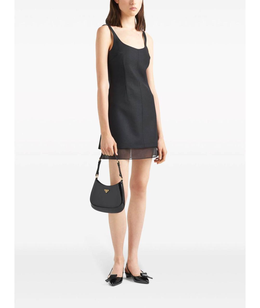 PRADA Черное шерстяное повседневное платье, фото 2