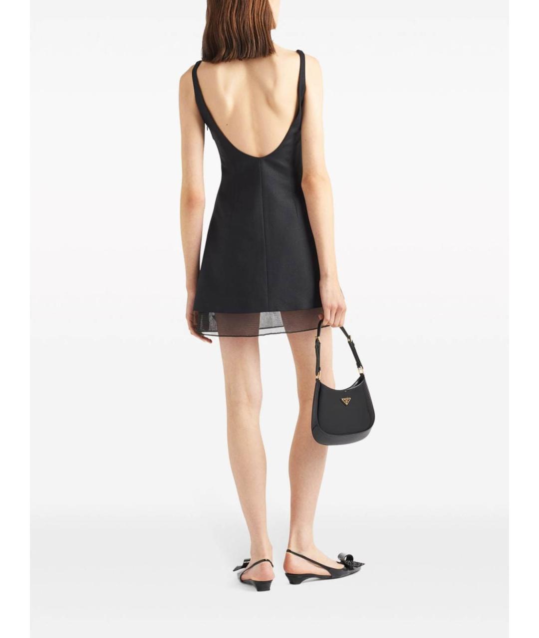 PRADA Черное шерстяное повседневное платье, фото 3