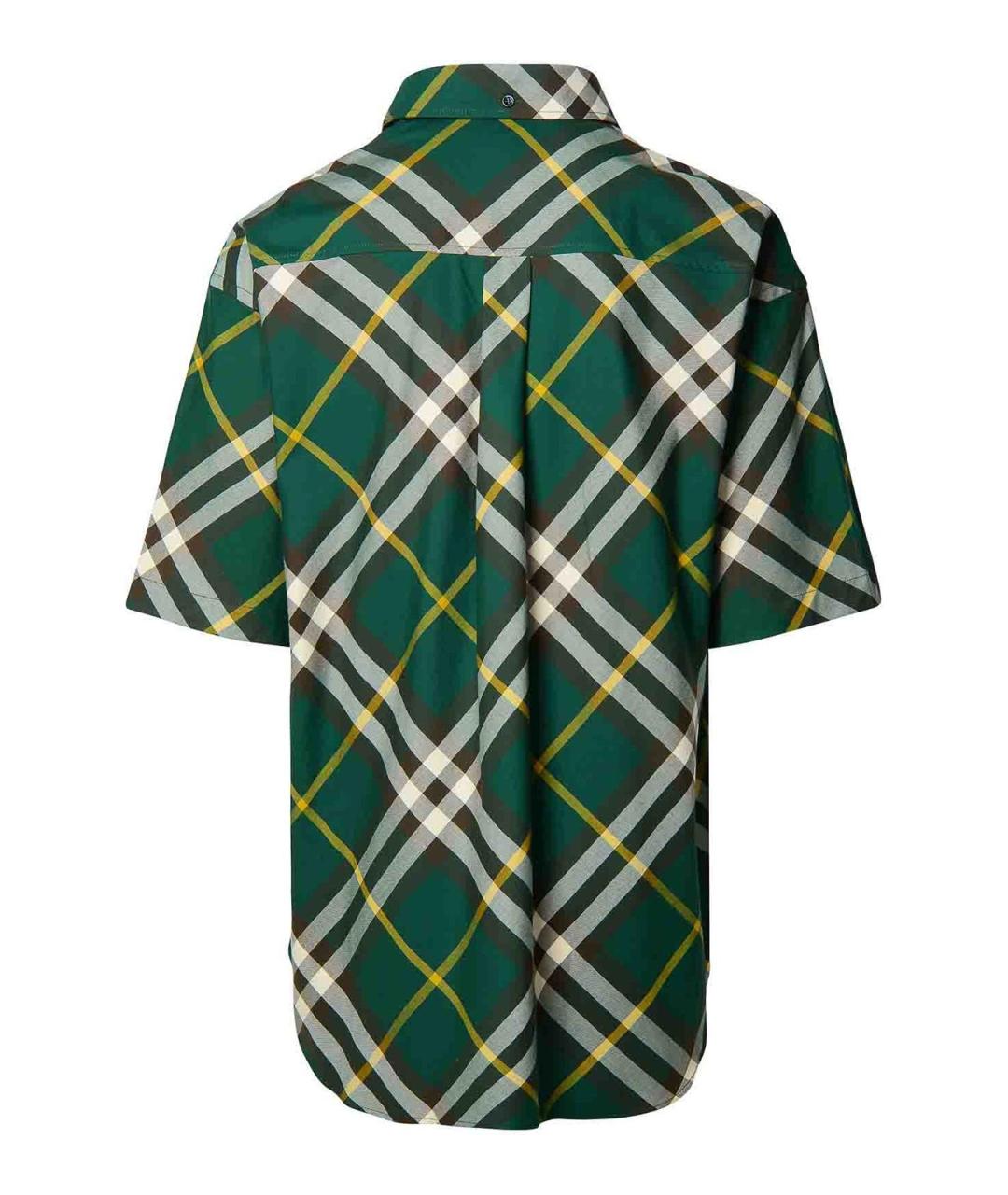 BURBERRY Зеленая хлопковая кэжуал рубашка, фото 2