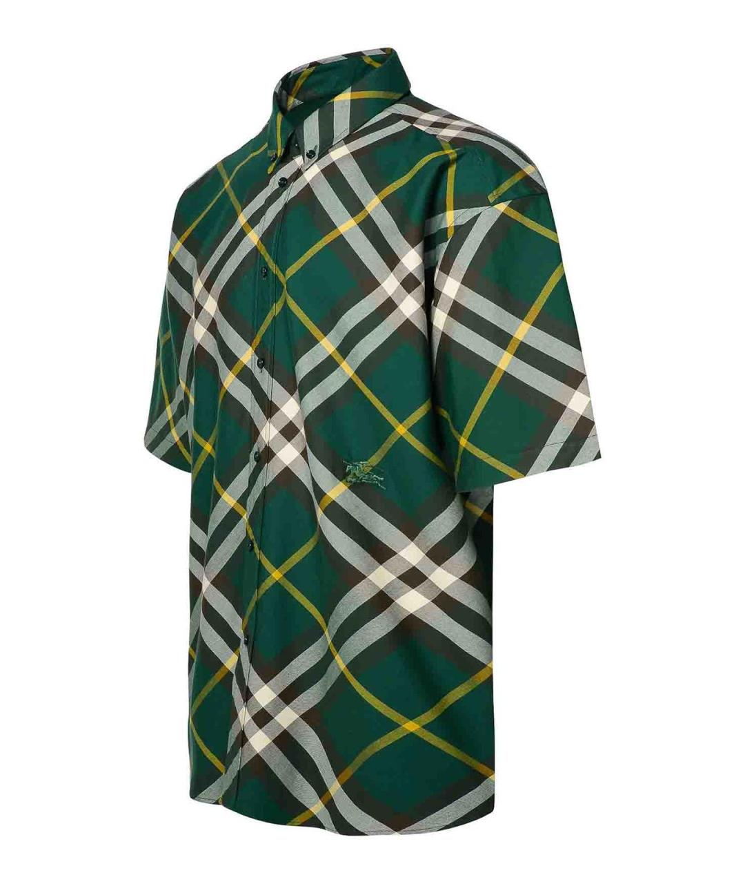 BURBERRY Зеленая хлопковая кэжуал рубашка, фото 3