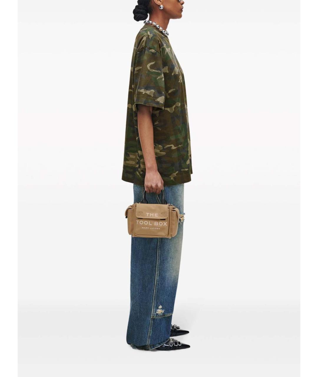 MARC JACOBS Бежевая тканевая сумка с короткими ручками, фото 6