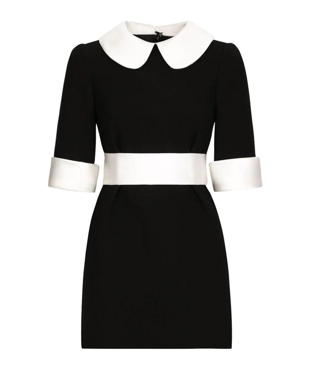 DOLCE&GABBANA Черное шерстяное повседневное платье, фото 1