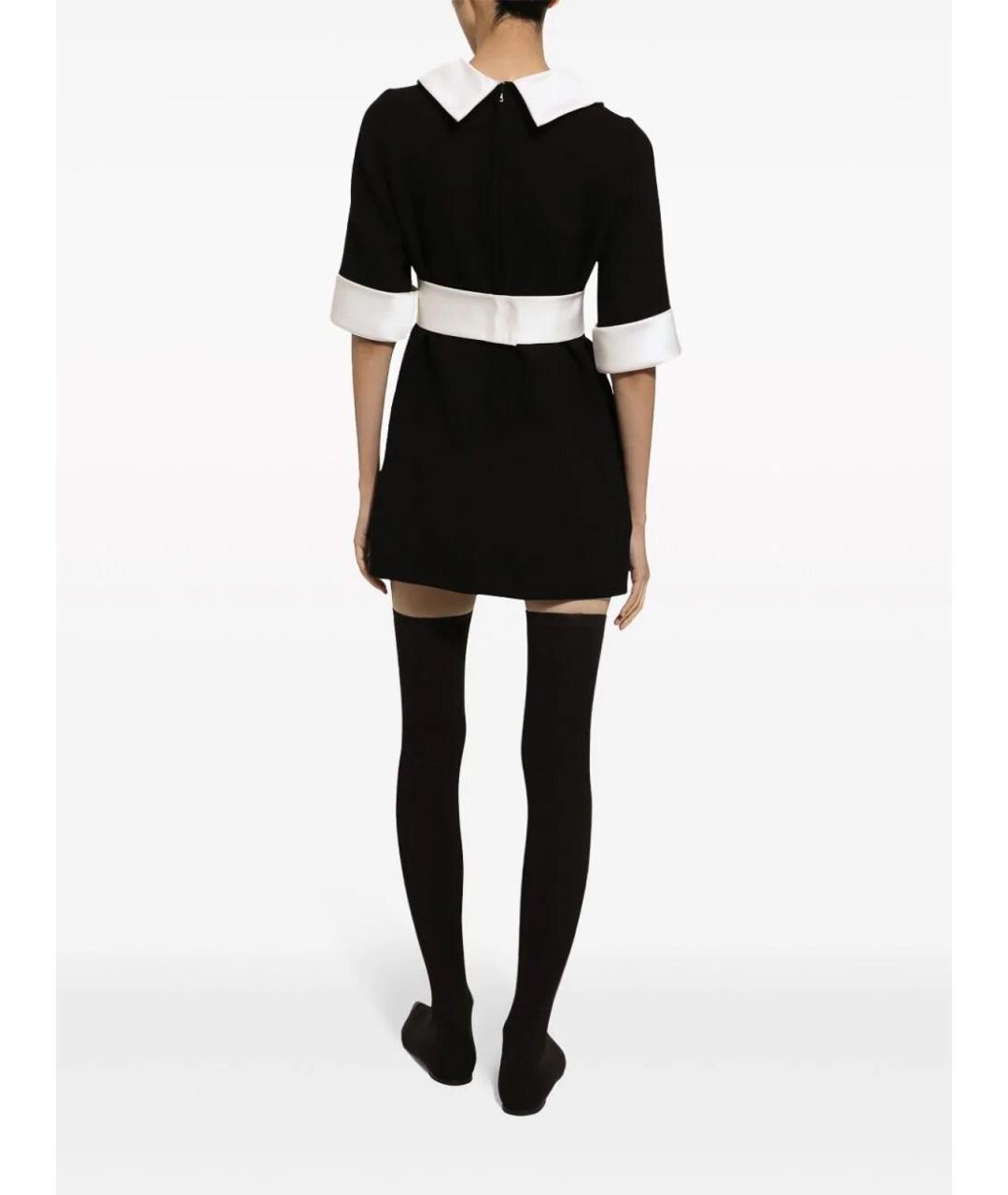 DOLCE&GABBANA Черное шерстяное повседневное платье, фото 4