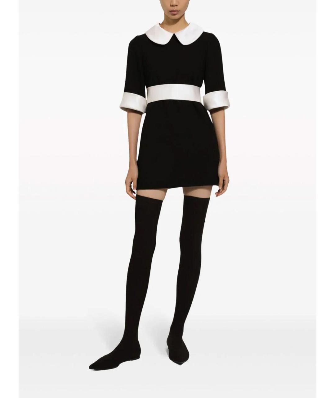 DOLCE&GABBANA Черное шерстяное повседневное платье, фото 3