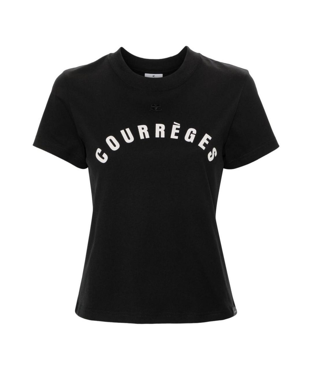 COURREGES Черная хлопковая футболка, фото 1