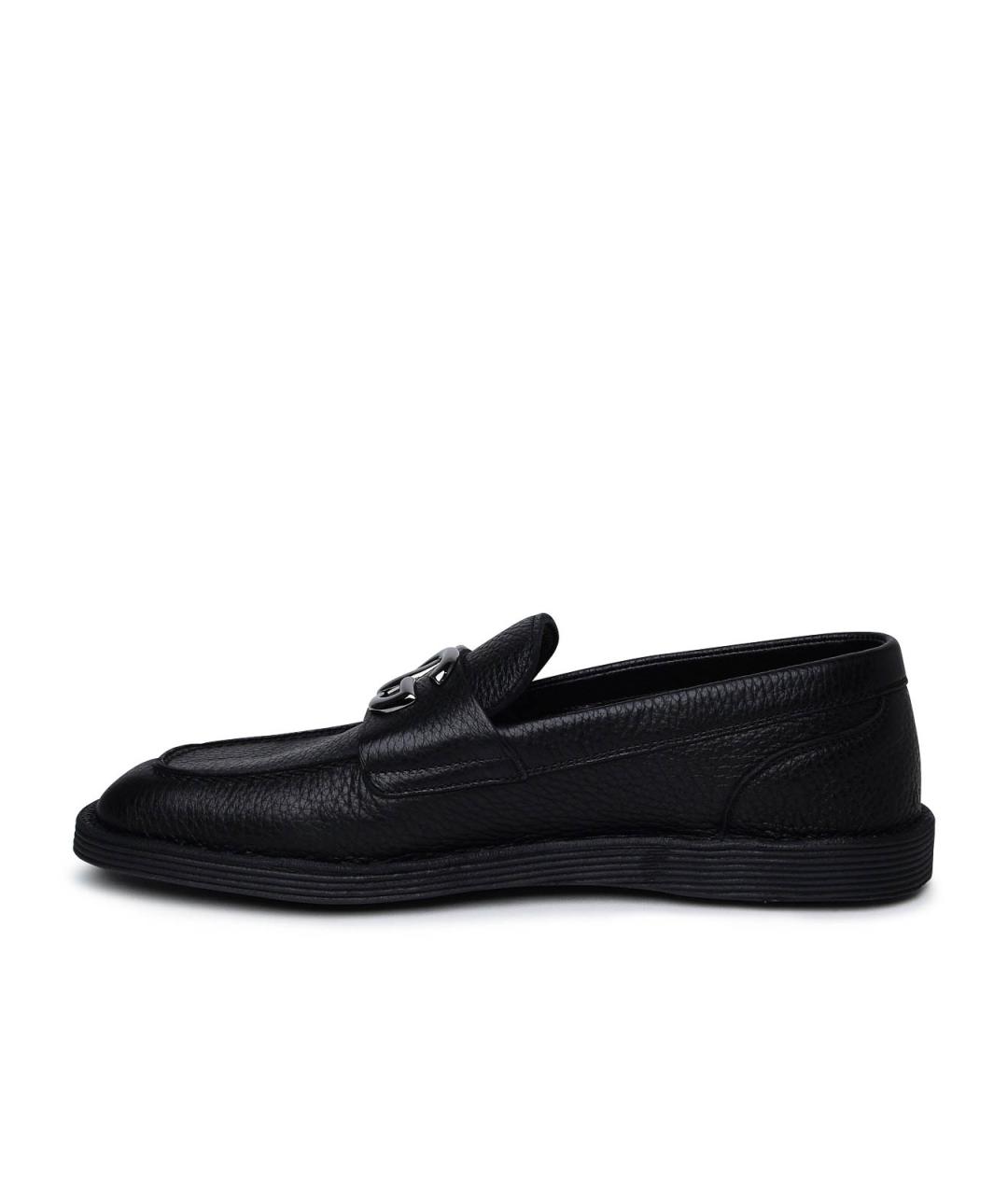 DOLCE&GABBANA Черные кожаные лоферы, фото 3