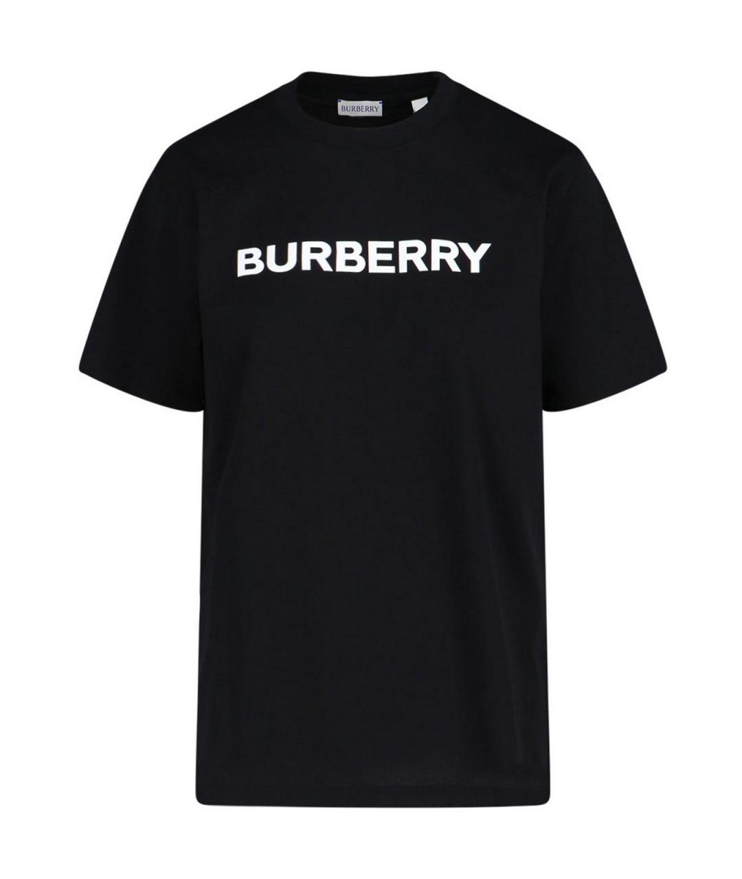 BURBERRY Черная хлопковая футболка, фото 1