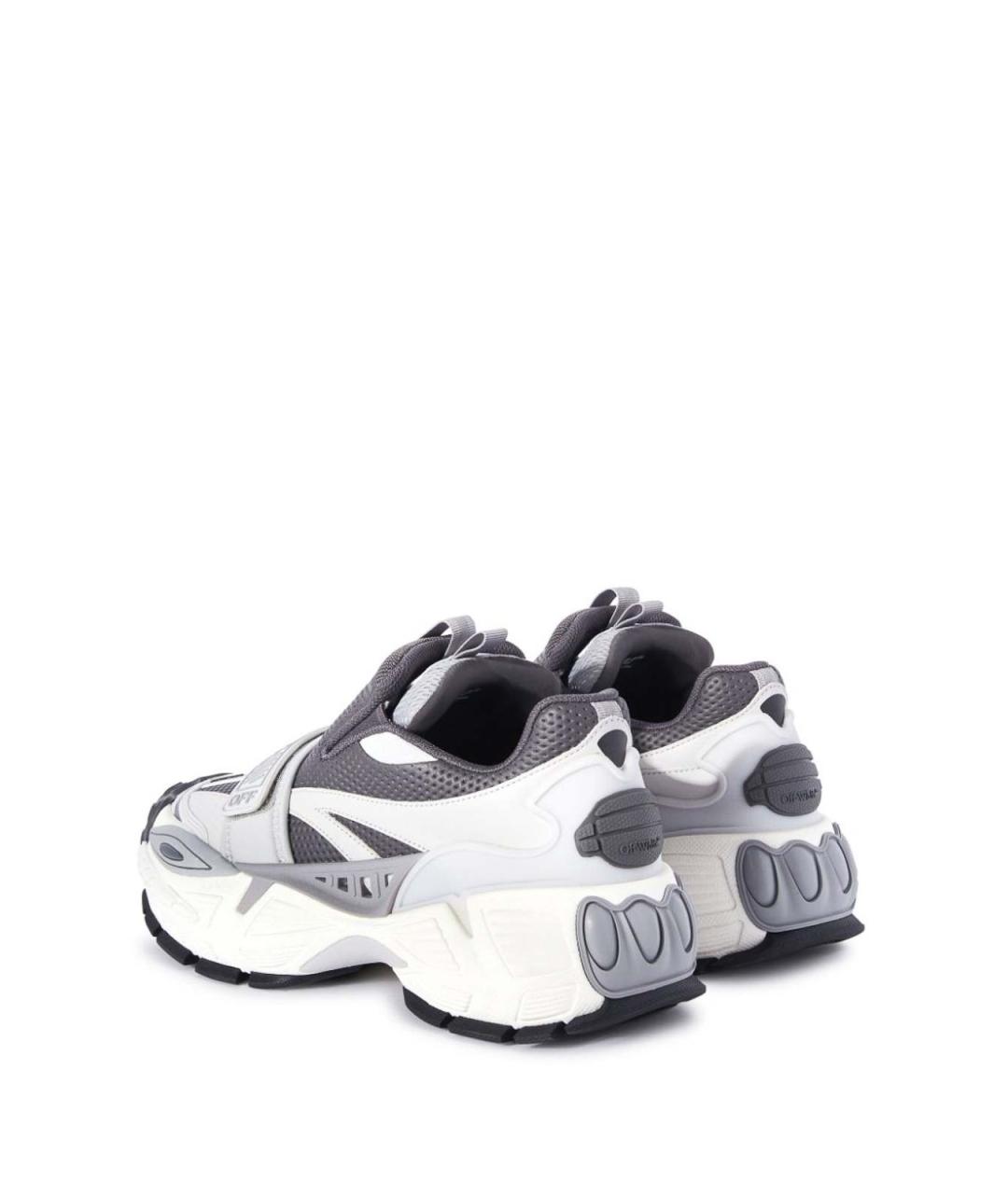OFF-WHITE Серые кожаные низкие кроссовки / кеды, фото 3