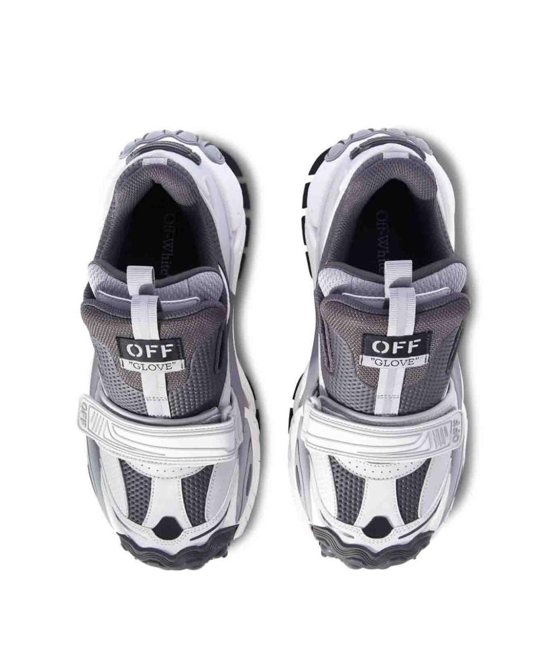 OFF-WHITE Серые кожаные низкие кроссовки / кеды, фото 4