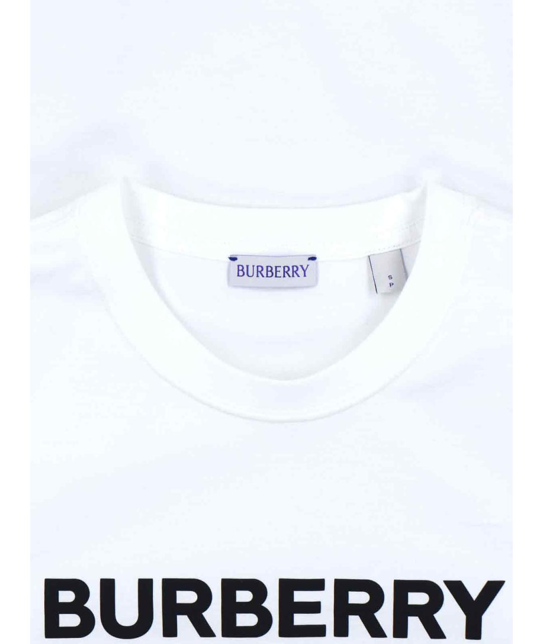 BURBERRY Белая хлопковая футболка, фото 3