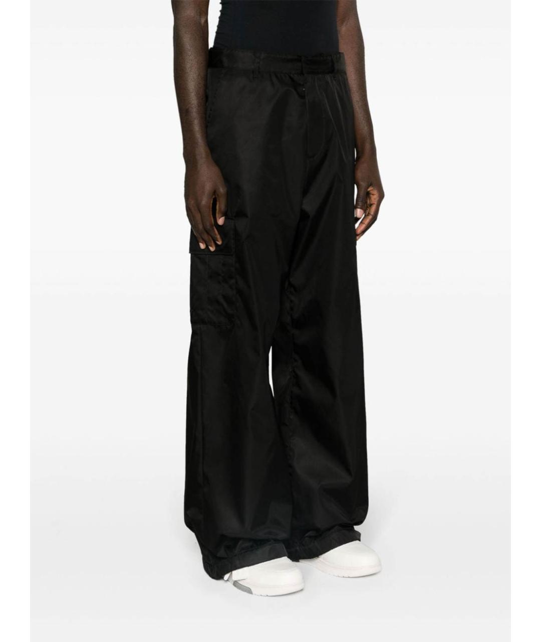 OFF-WHITE Черные хлопковые повседневные брюки, фото 4