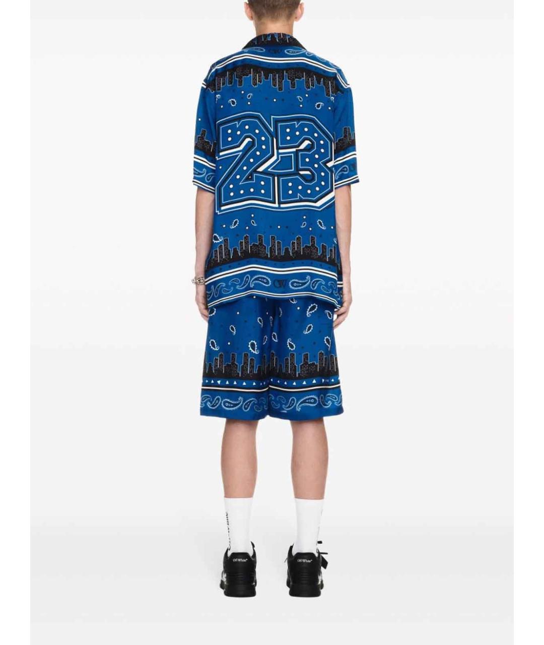 OFF-WHITE Синие вискозные шорты, фото 5