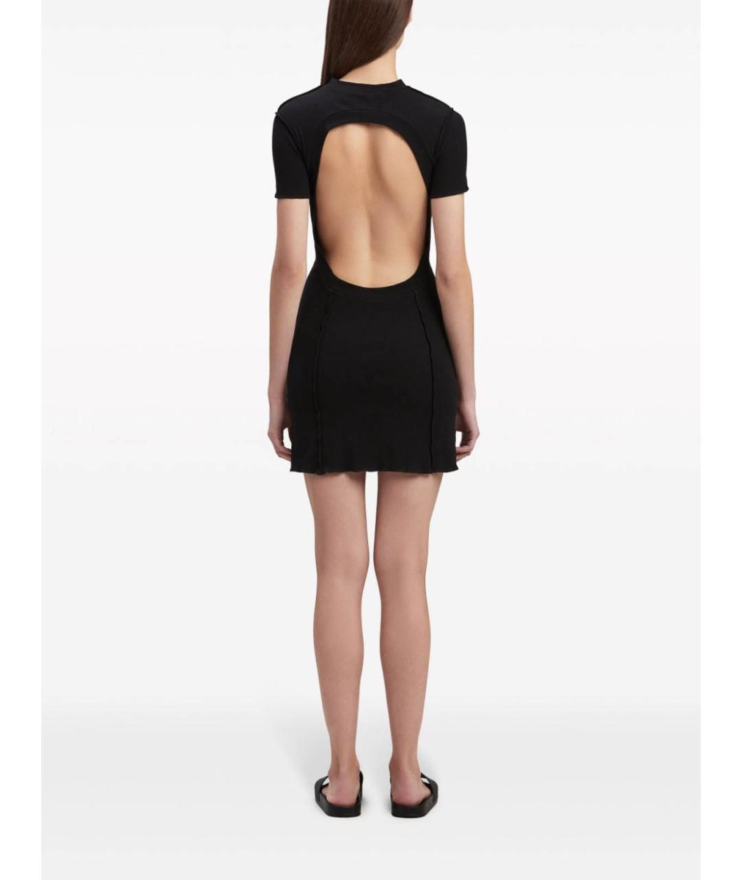 PALM ANGELS Черное хлопковое повседневное платье, фото 6