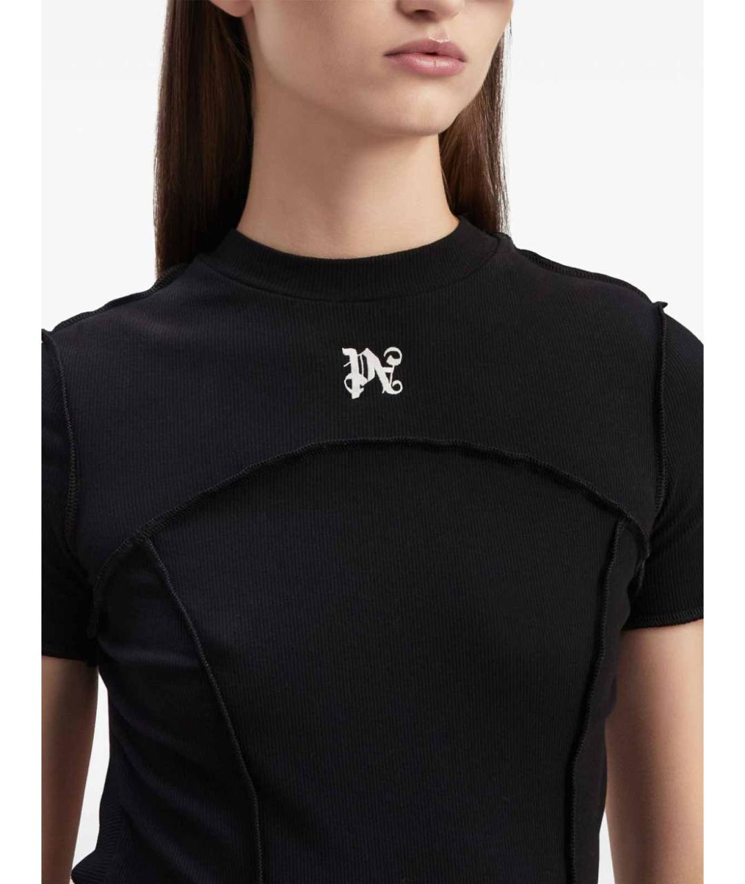 PALM ANGELS Черное хлопковое повседневное платье, фото 5