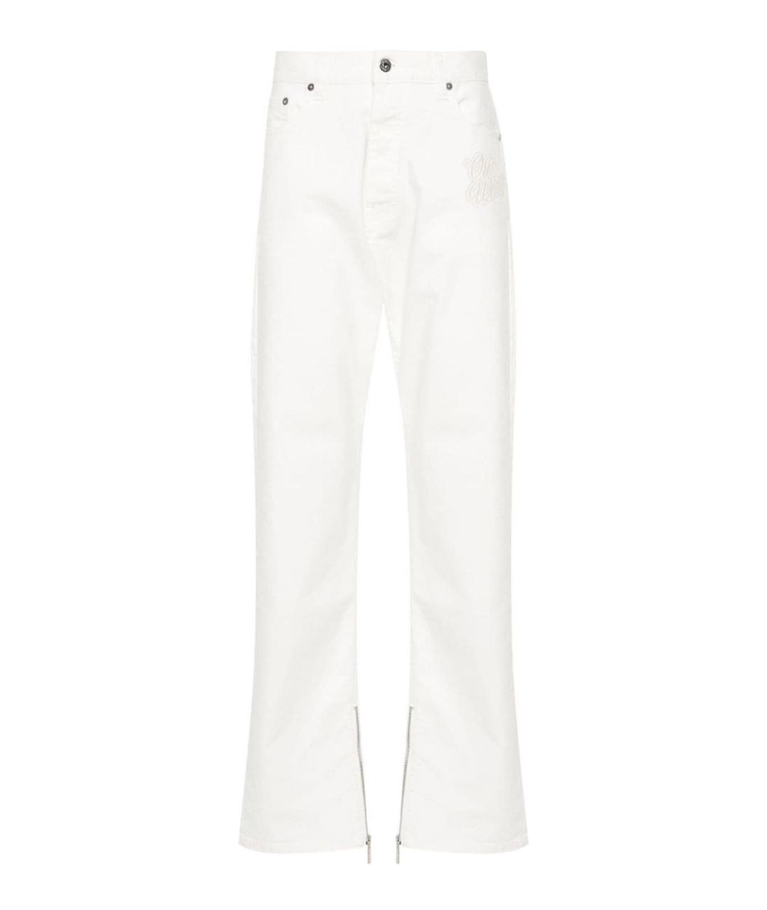 OFF-WHITE Белые хлопковые прямые джинсы, фото 1