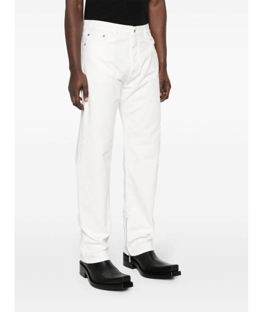 OFF-WHITE Белые хлопковые прямые джинсы, фото 5