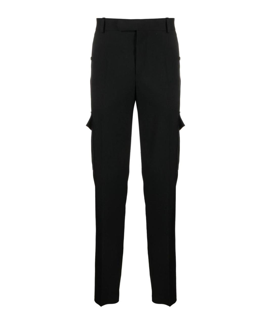 ALEXANDER MCQUEEN Черные хлопковые повседневные брюки, фото 1