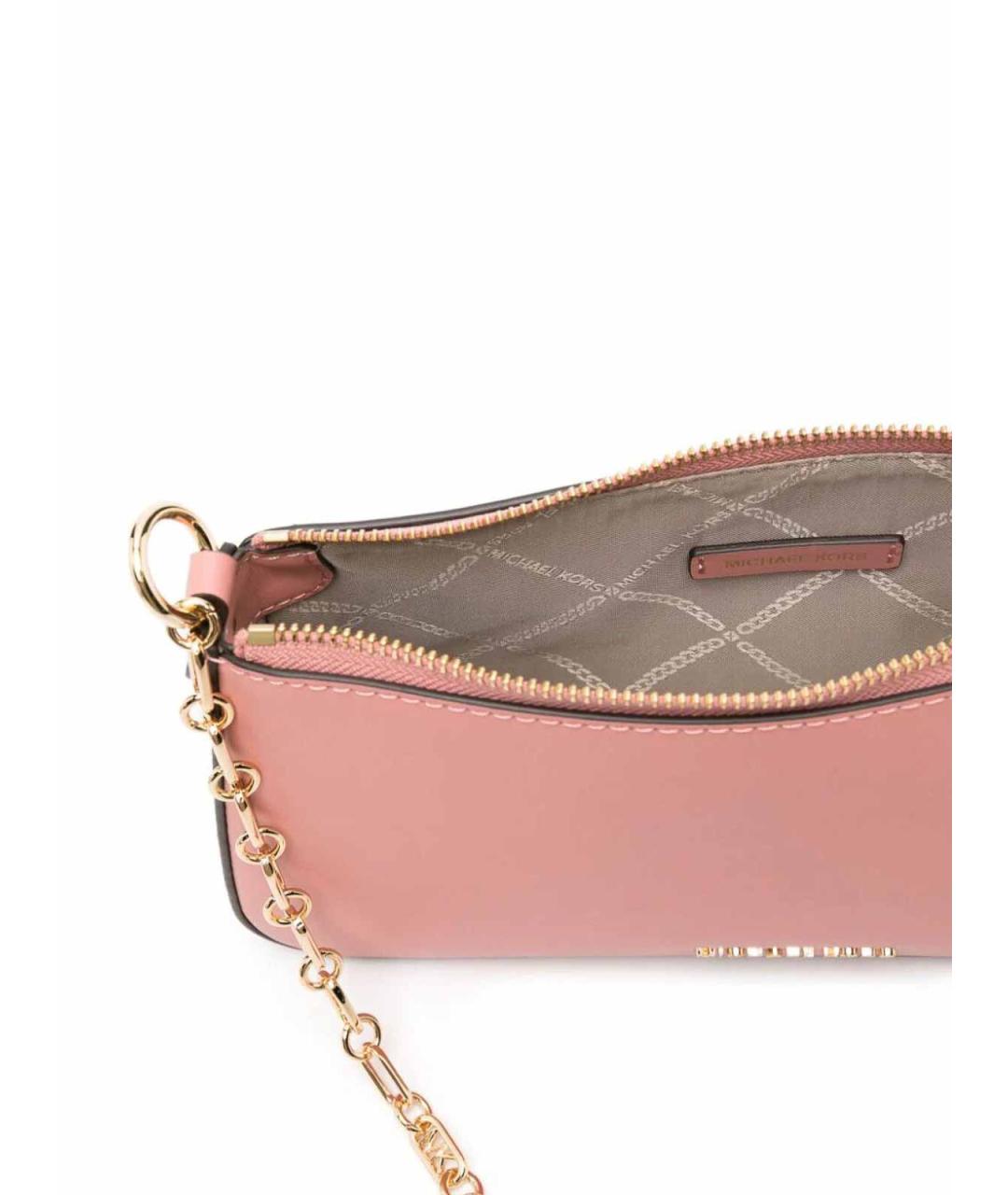 MICHAEL KORS Розовая кожаная сумка через плечо, фото 3