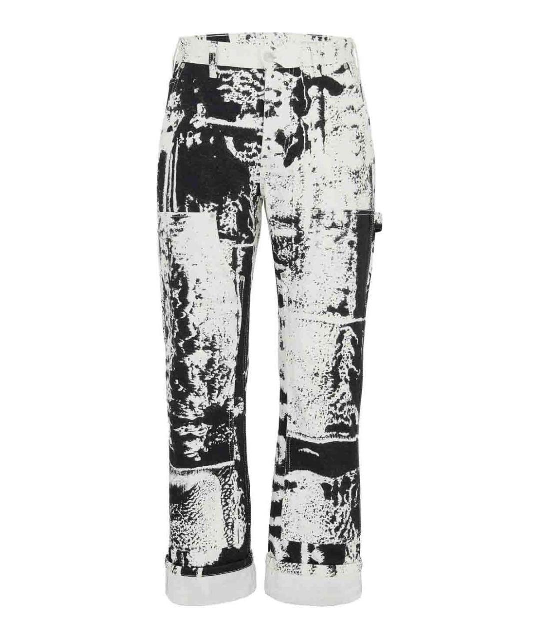 ALEXANDER MCQUEEN Белые хлопковые прямые джинсы, фото 1
