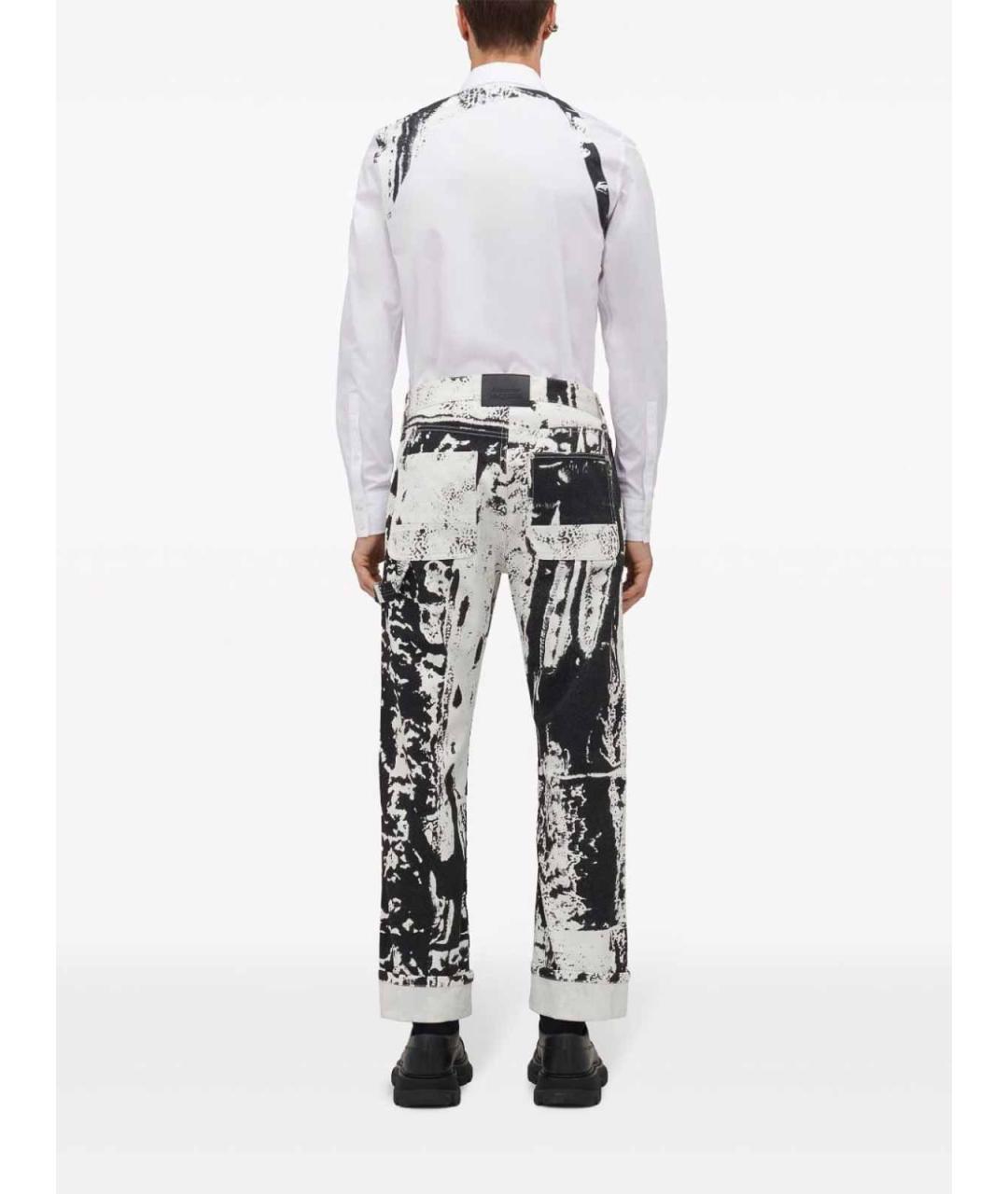 ALEXANDER MCQUEEN Белые хлопковые прямые джинсы, фото 2