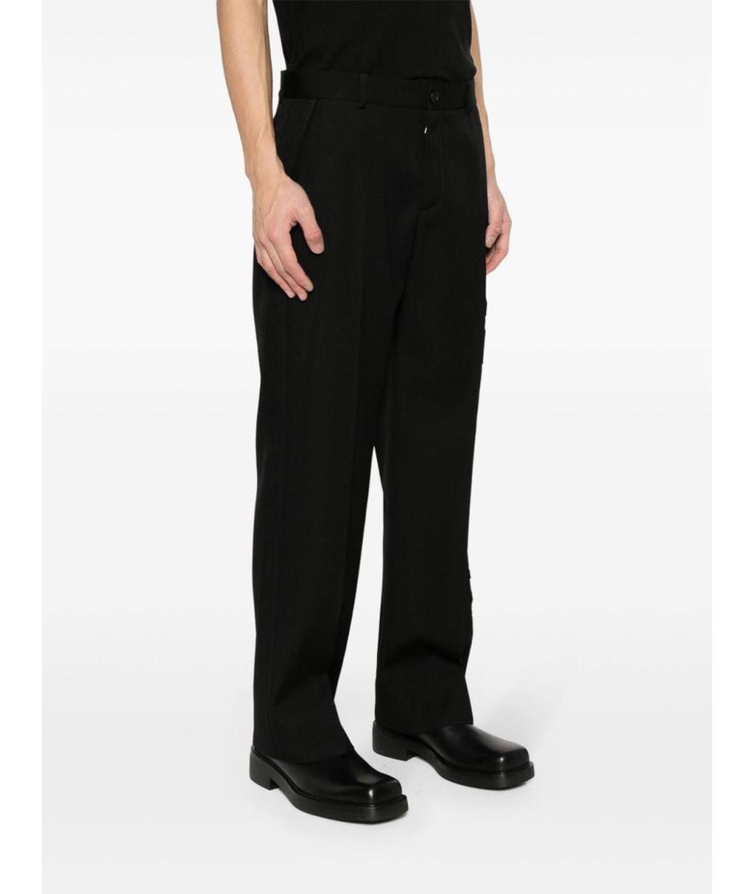 OFF-WHITE Черные шерстяные повседневные брюки, фото 3
