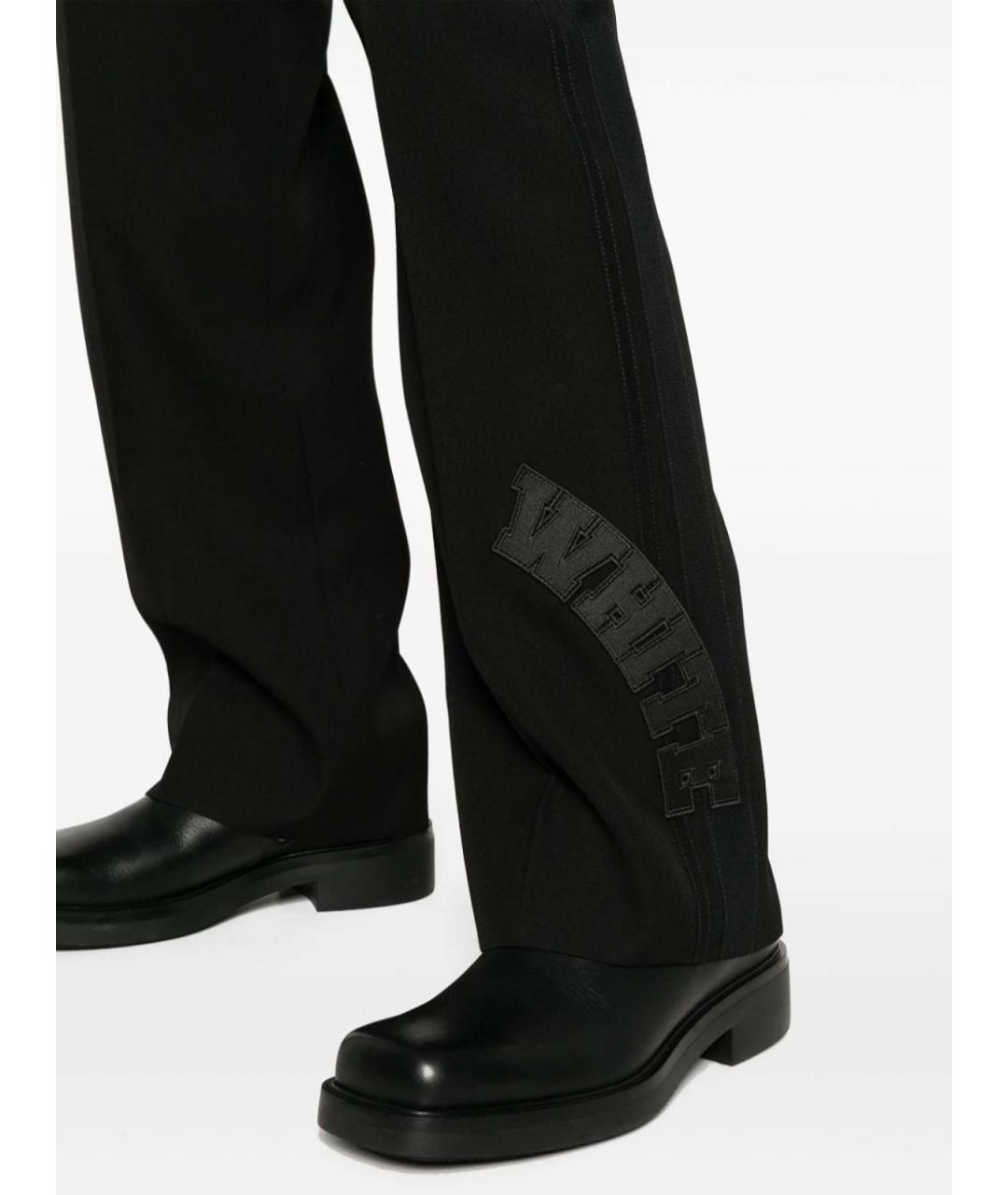 OFF-WHITE Черные шерстяные повседневные брюки, фото 5