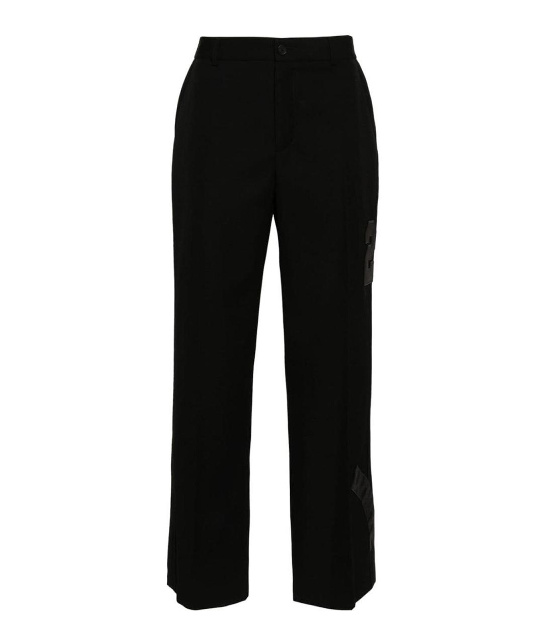 OFF-WHITE Черные шерстяные повседневные брюки, фото 1