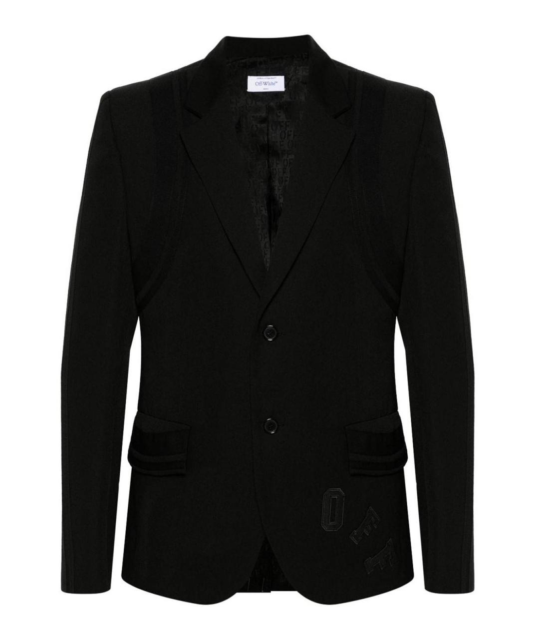 OFF-WHITE Черный шерстяной пиджак, фото 1