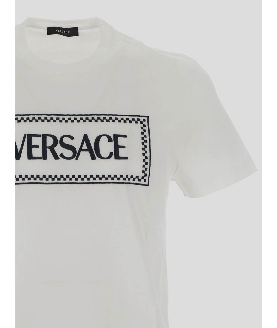 VERSACE Белая хлопковая футболка, фото 3
