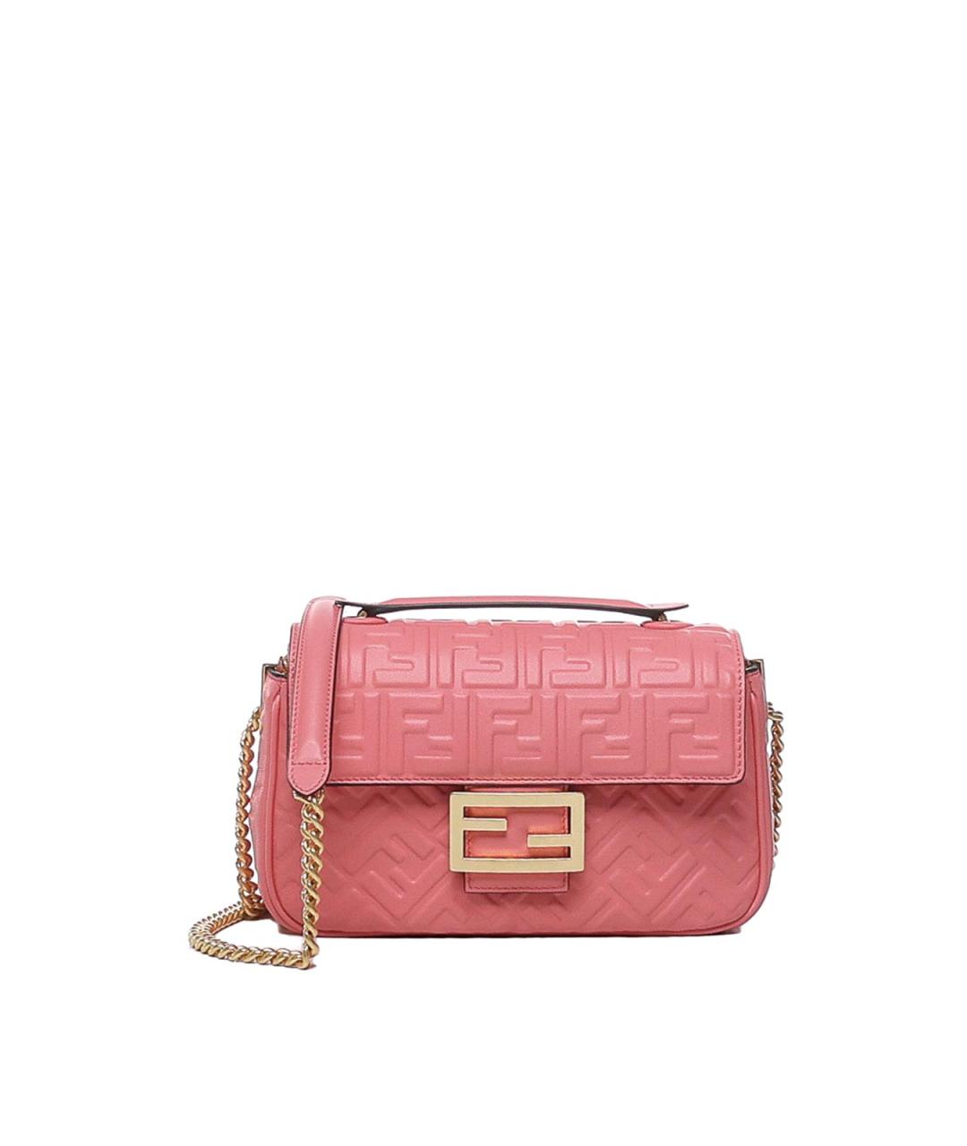 FENDI Розовая кожаная сумка через плечо, фото 1