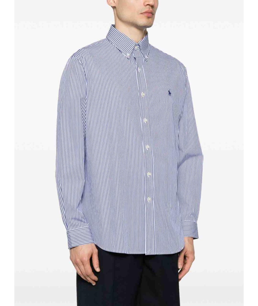 POLO RALPH LAUREN Синяя хлопковая классическая рубашка, фото 2