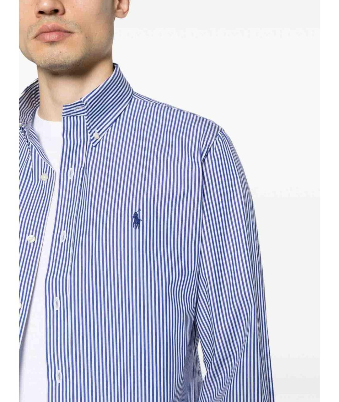 POLO RALPH LAUREN Синяя хлопковая классическая рубашка, фото 3